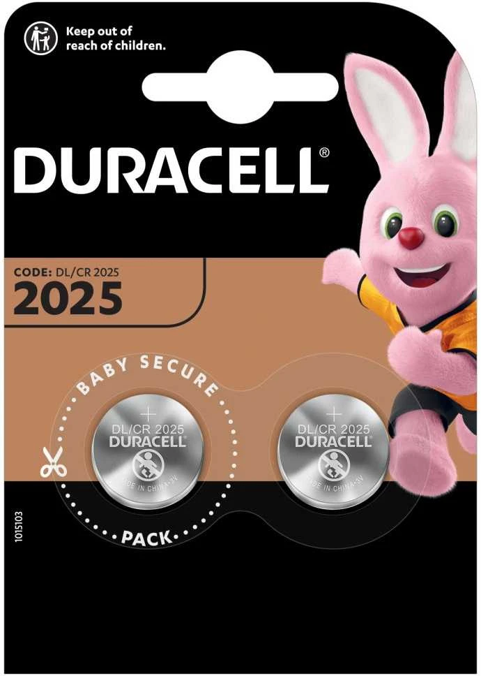 Duracell CR2025 ličio baterijos, 2 vnt. pakuotė