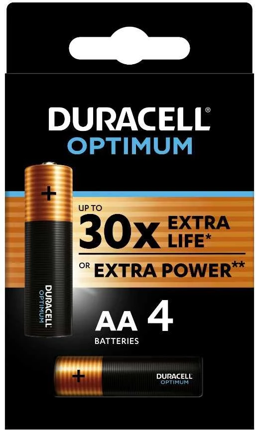 Duracell Optimum AA baterijos, 4 vnt. pakuotė
