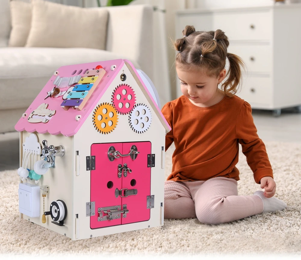 2Kids Toys 2Kids Žaislai Veiklos lenta Namelis rožinis