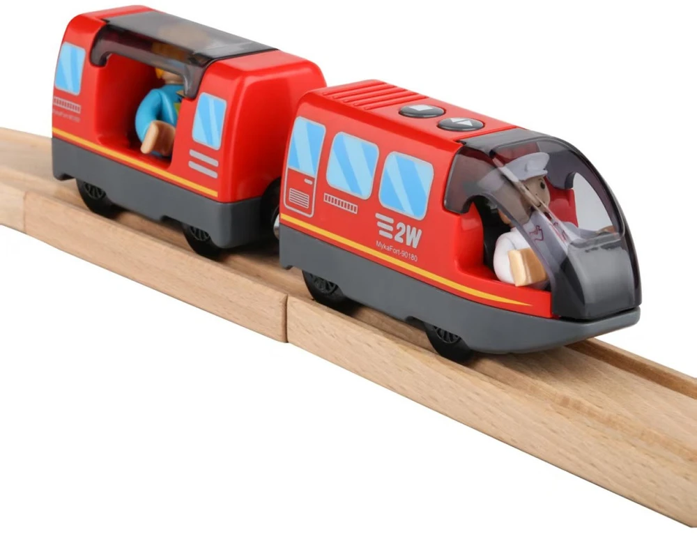 Dve Deti 2Kids Toys elektrinis miesto traukinys, raudona