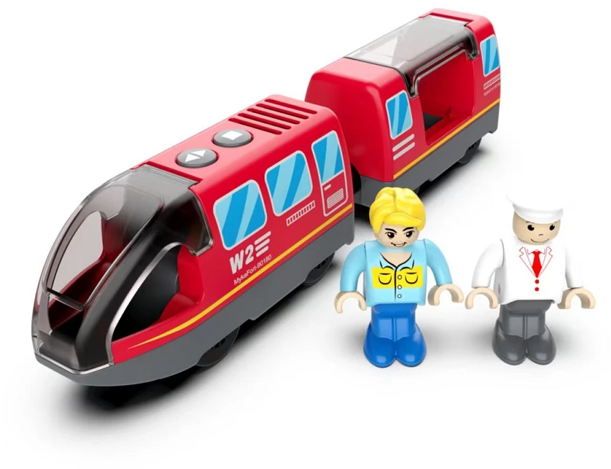 Dve Deti 2Kids Toys elektrinis miesto traukinys, raudona