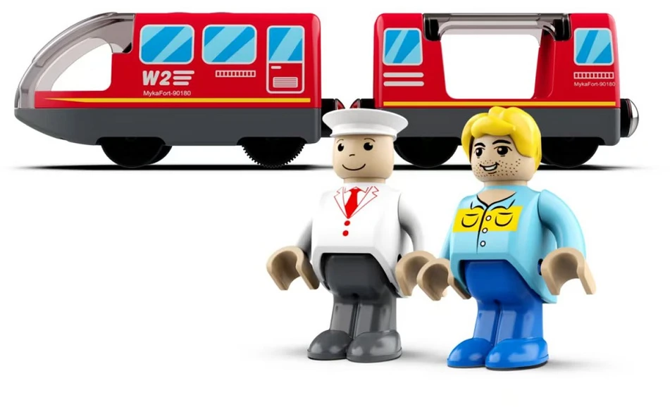 Dve Deti 2Kids Toys elektrinis miesto traukinys, raudona