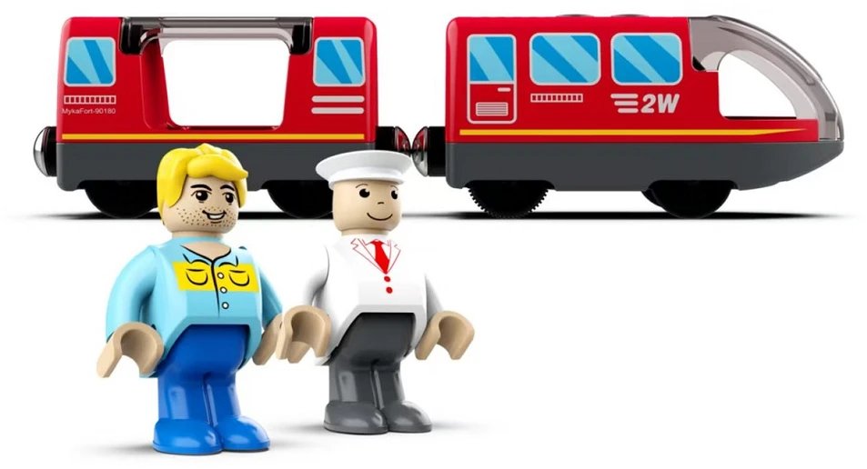Dve Deti 2Kids Toys elektrinis miesto traukinys, raudona