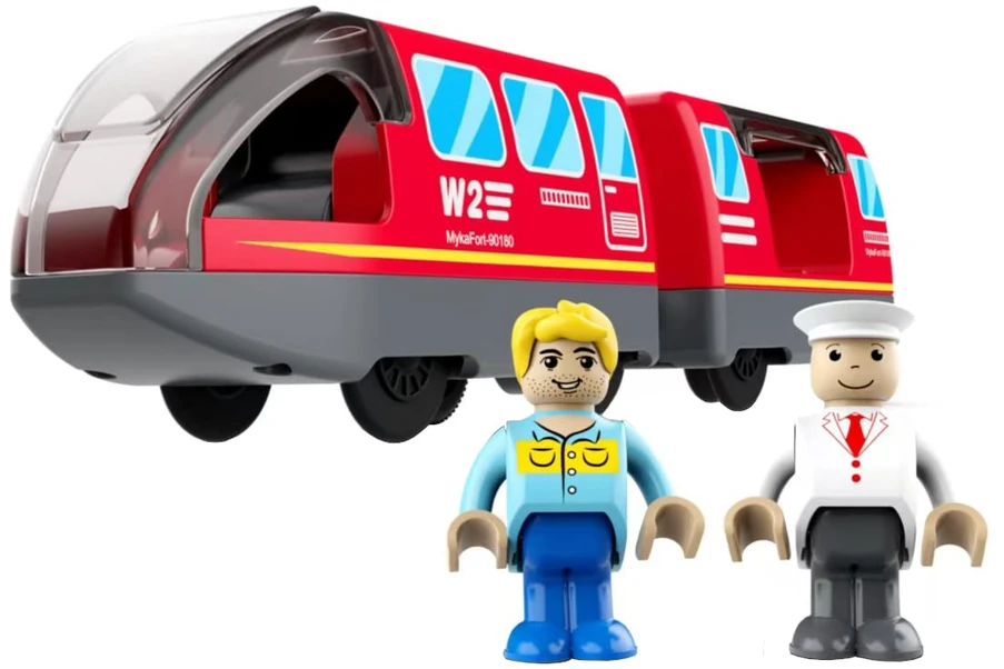 Dve Deti 2Kids Toys elektrinis miesto traukinys, raudona