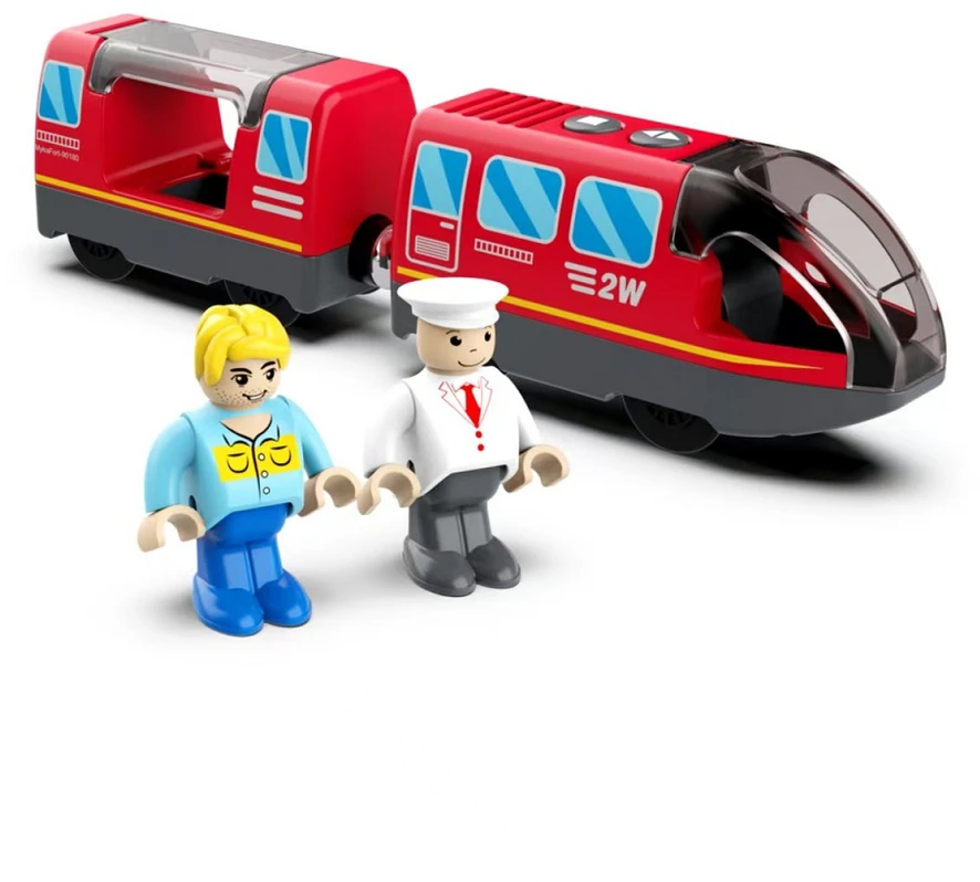 Dve Deti 2Kids Toys elektrinis miesto traukinys, raudona