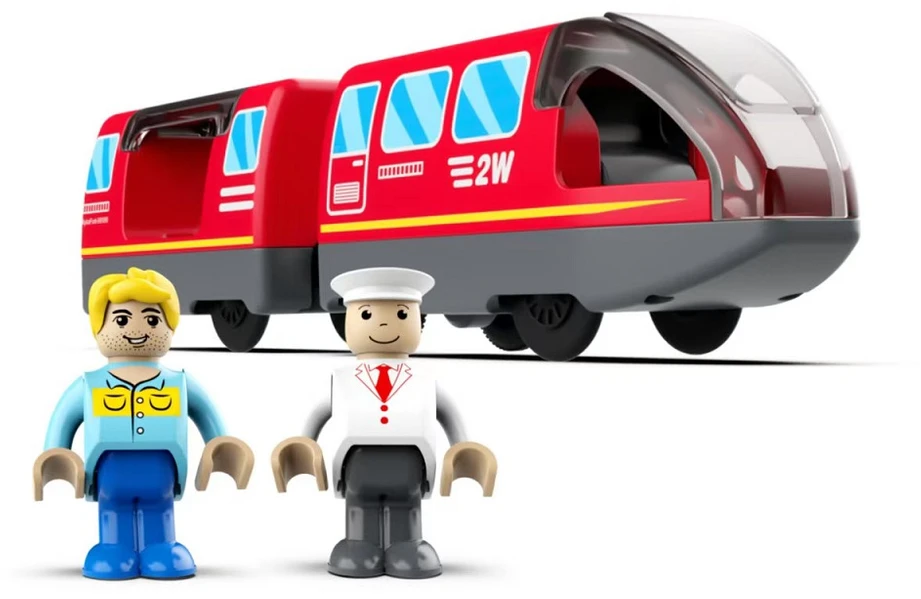 Dve Deti 2Kids Toys elektrinis miesto traukinys, raudona
