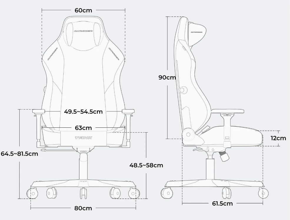 DXRacer TANK, Juodas