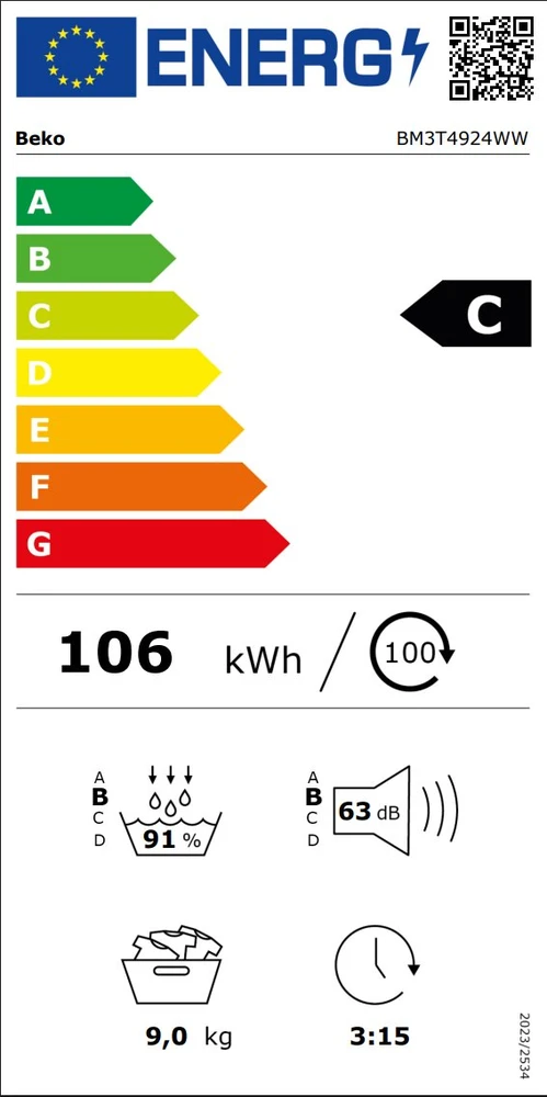 Džiovyklė Beko BM3T4924WW
