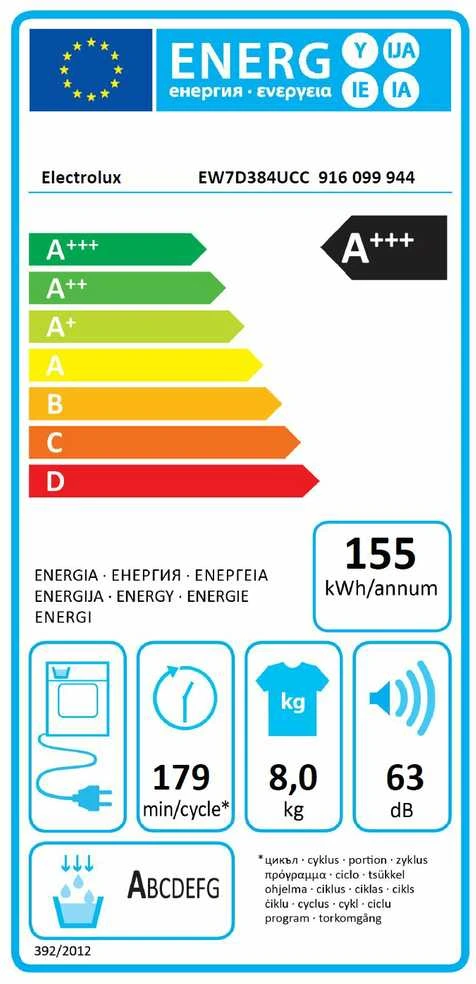 Džiovyklė Electrolux EW7D384UCC