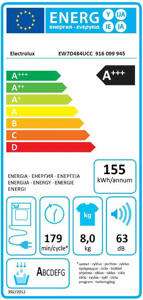 Džiovyklė Electrolux EW7D484UCC