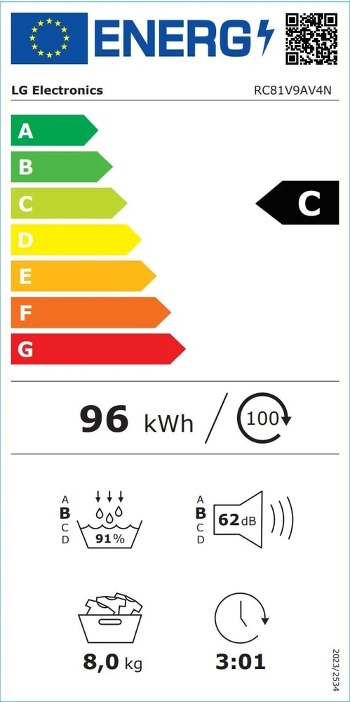 Džiovyklė LG RC81V9AV4N