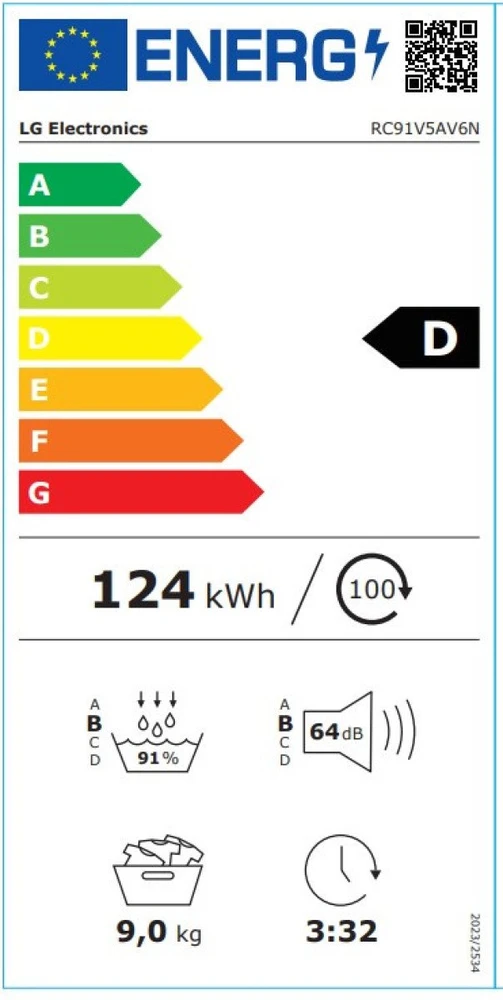 Džiovyklė LG RC91V5AV6N