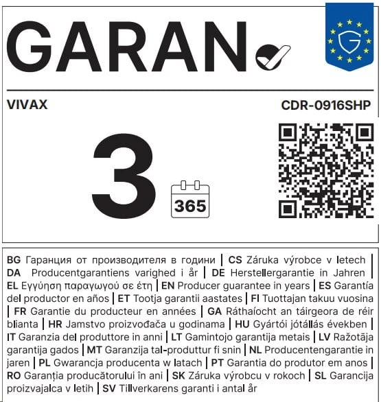 Džiovykle VIVAX CDR-0916SHP