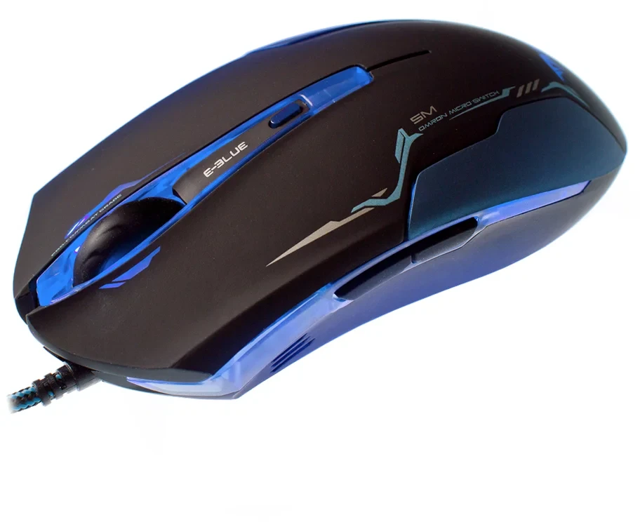 E-Blue E-Mėlyna E-mėlynas Auroza Pelė su laidu, juoda, 3500DPI