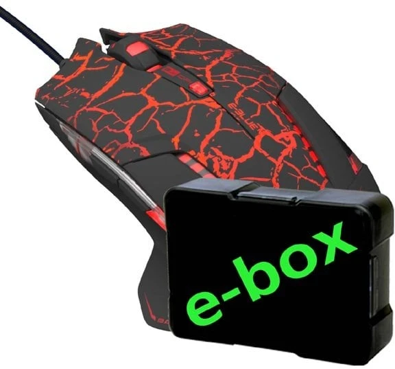 E-Blue E-Mėlyna E-mėlynas Mazer Pro Pelė su laidu, juoda-raudona, 2500DPI, e-box