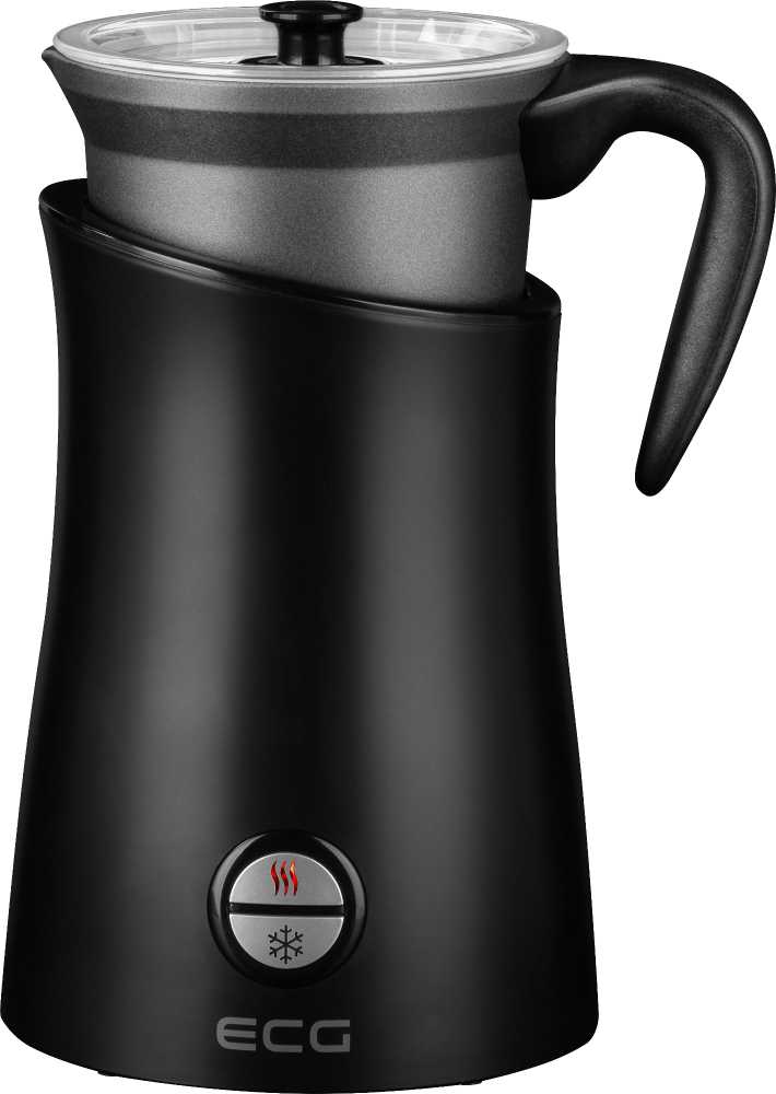 ECG NM 2255 Latte Art Juodas Pieno plakiklis, 3 automatiniai darbo režimai, Šildymo talpa: 300 ml / putojimui 150 ml