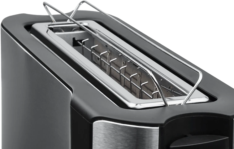 EKG ECGST10630SS Skrudintuvas, 1000W, 1 lizdas 2 skrudintuvams, temperatūros reguliavimas, Juodas/Inox spalva