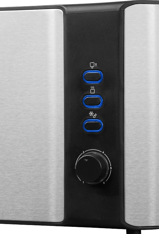 EKG ECGST10630SS Skrudintuvas, 1000W, 1 lizdas 2 skrudintuvams, temperatūros reguliavimas, Juodas/Inox spalva