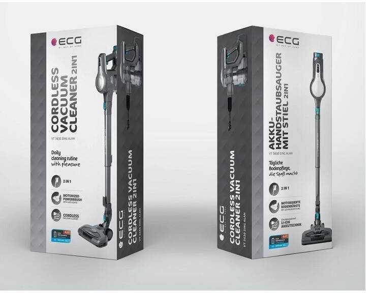 Dulkių siurblys ECG VT 3630 2in1 Alan Stick vacuum cleaner, Up to 40 minutes run time per charge