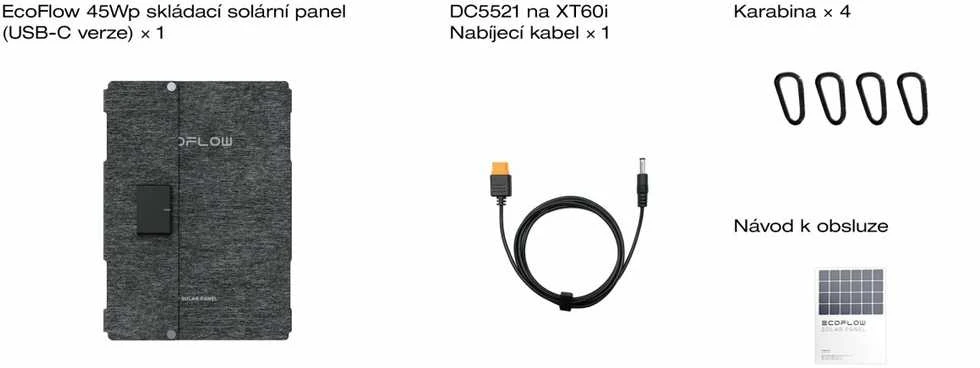 Nešiojama sulankstoma saulės baterija „EcoFlow 45W“ (USB-C)