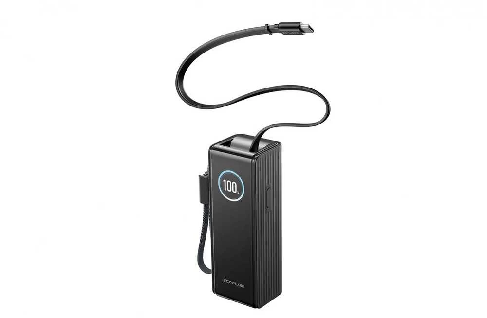 „EcoFlow RAPID“ išorinė baterija 25000 mAh, 170 W (su integruotais 100 W laidais).