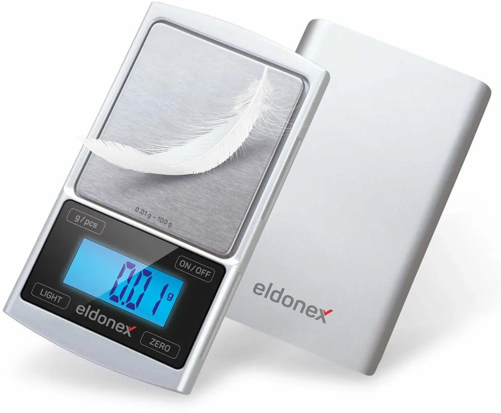 Virtuvinės svarstyklės ELDONEX DiamondPro precizinė šimtoji skalė (0,01g), sidabrinis