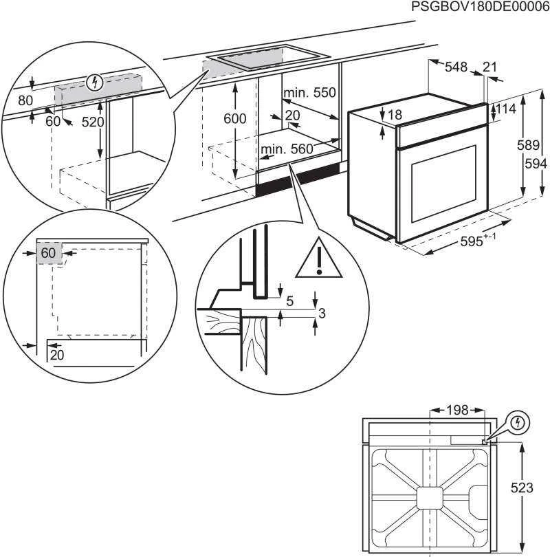 Įmontuojama orkaitė, Electrolux, balta