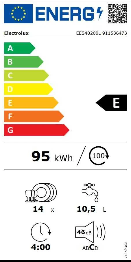 Įmontuojama indaplovė Electrolux EES48200L