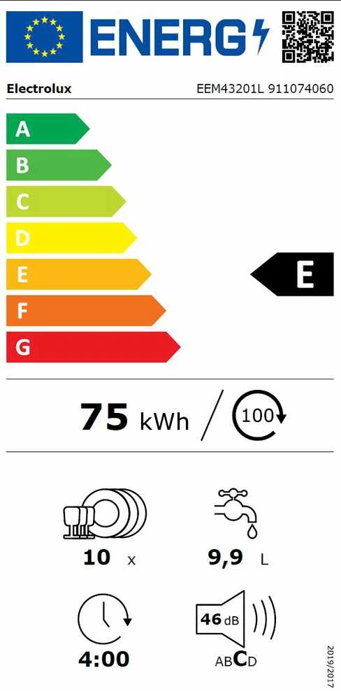 Įmontuojama indaplovė Electrolux EEM43201L