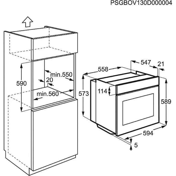 Orkaitė - Electrolux EOB3400BOR 74L 2780W Įmontuojama Elektrinė Juoda
