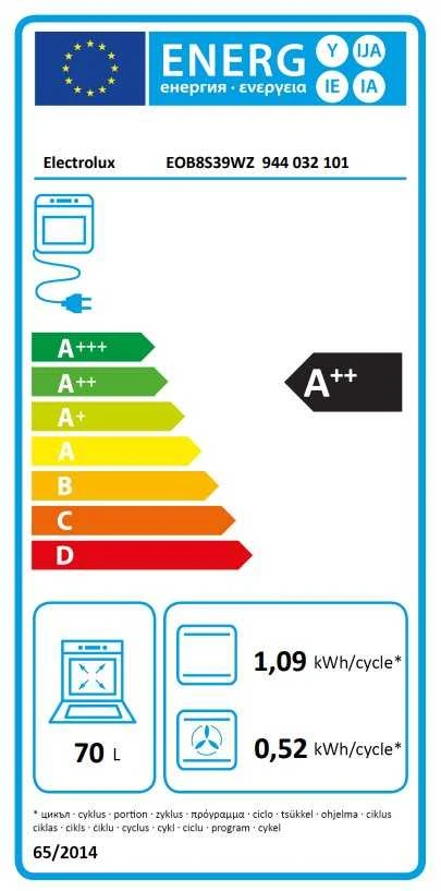 70l.talpos įmontuojama garinė juodos spalvos orkaitė Electrolux EOB8S39WZ