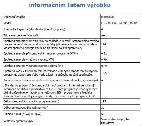 Indaplovė Electrolux ESF2400OK