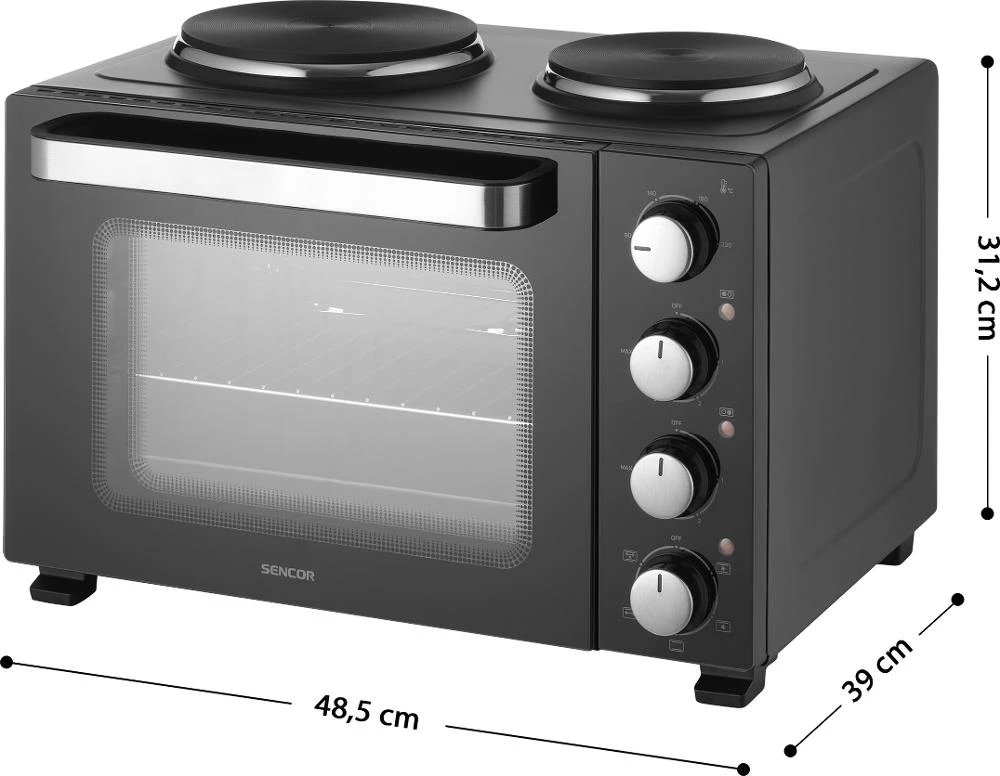 Elektrinė krosnelė Mini piekarnik Sencor SEO 2800BK