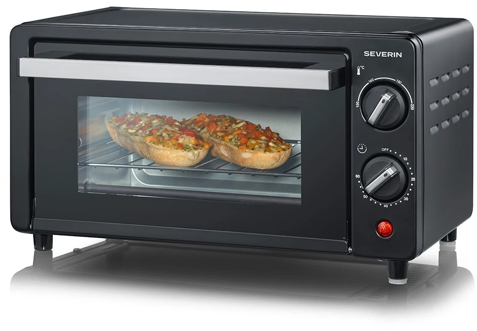 Elektrinė krosnelė Severin TO 2062 Mini piekarnik 9 l nerūdijantis plienas szczotkowana-juoda