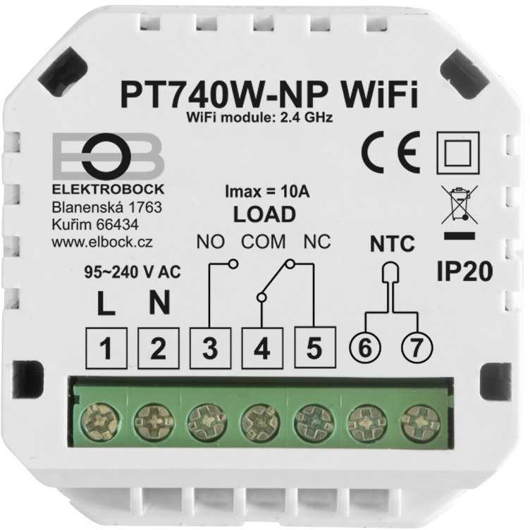 Elektrobock Room WiFi termostatas PT740W-NP WIFI