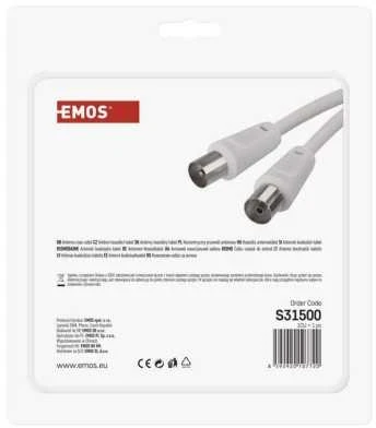 Emos Antenna coaxial cable shielded 15m - straight fork