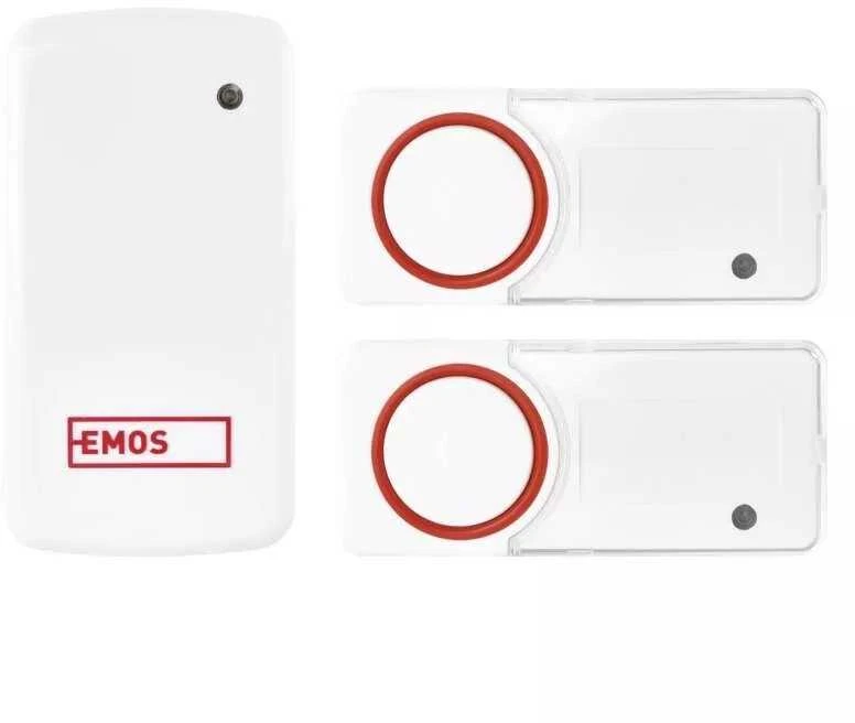 Emos Bevielis durų skambutis 230Vac, su 2 mygtukais iki 150m, 110dB