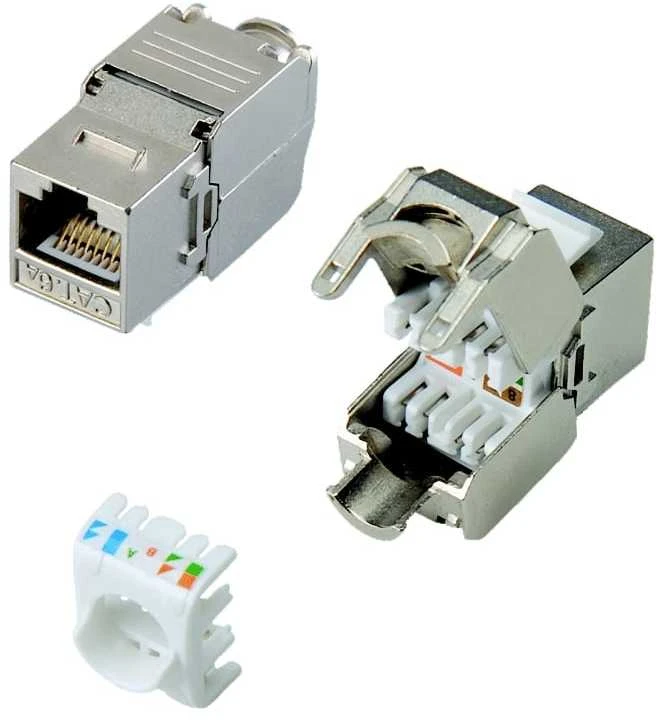 DATACOM Keystone RJ45 STP CAT6A savaime pjaustantis SIDABRAS