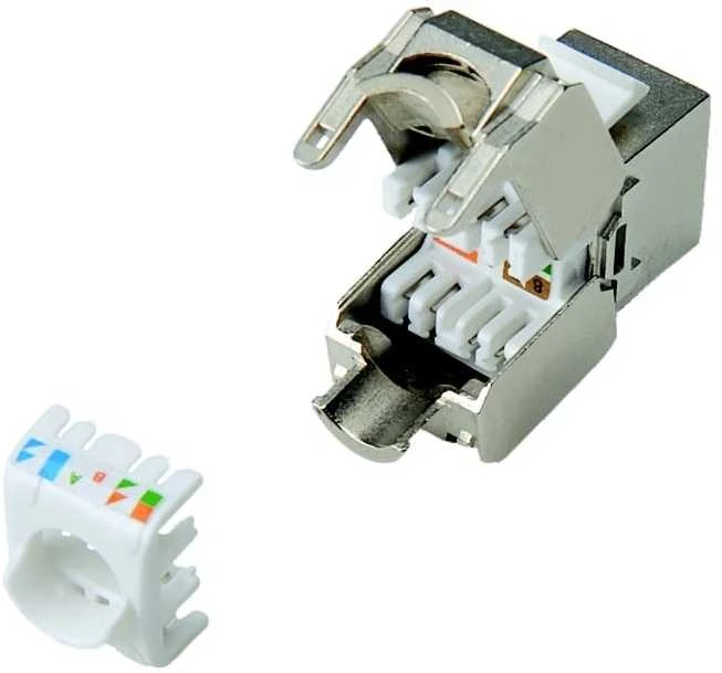 DATACOM Keystone RJ45 STP CAT6A savaime pjaustantis SIDABRAS