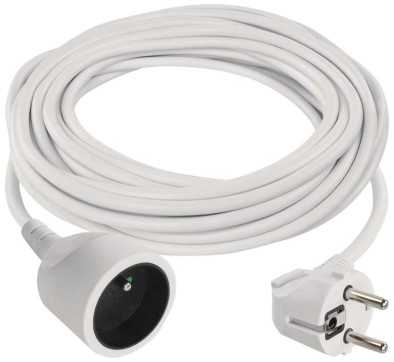 Emos Extension cable 10 m / 1 socket / baltas / PVC / 1.5 mm2