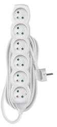 Emos Extension cable 5 m / 6 sockets / baltas / PVC / 1.5 mm2