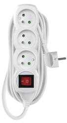 Emos Extension cable 7 m / 3 sockets / with switch / baltas / PVC / 1.5 mm2