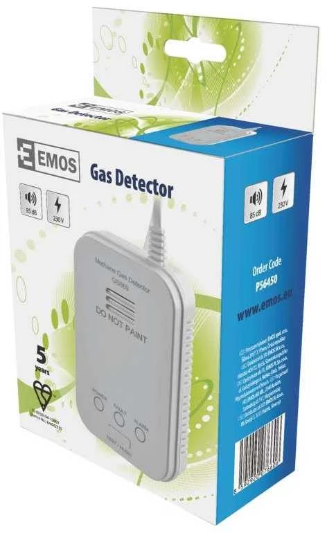 Emos dujų jutiklis, maitinimo blokas jungiama į tinklą kištukas 230V GS869 balta (P56450)