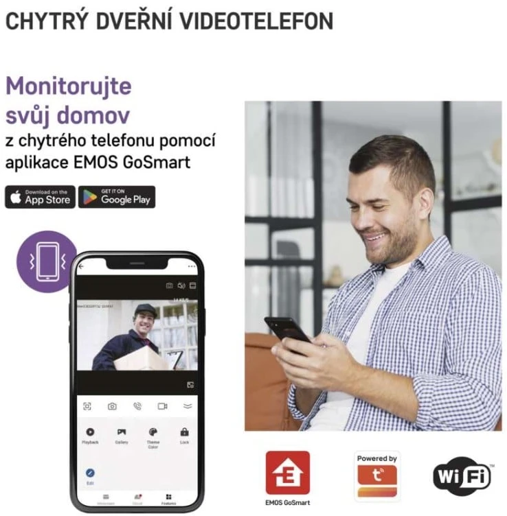 „Emos“ vaizdo domofonas 7 colių su jutikliniu ekranu IP-750A / Wi-Fi / H4020
