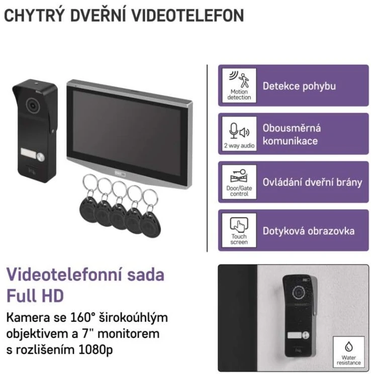 „Emos“ vaizdo domofonas 7 colių su jutikliniu ekranu IP-750A / Wi-Fi / H4020
