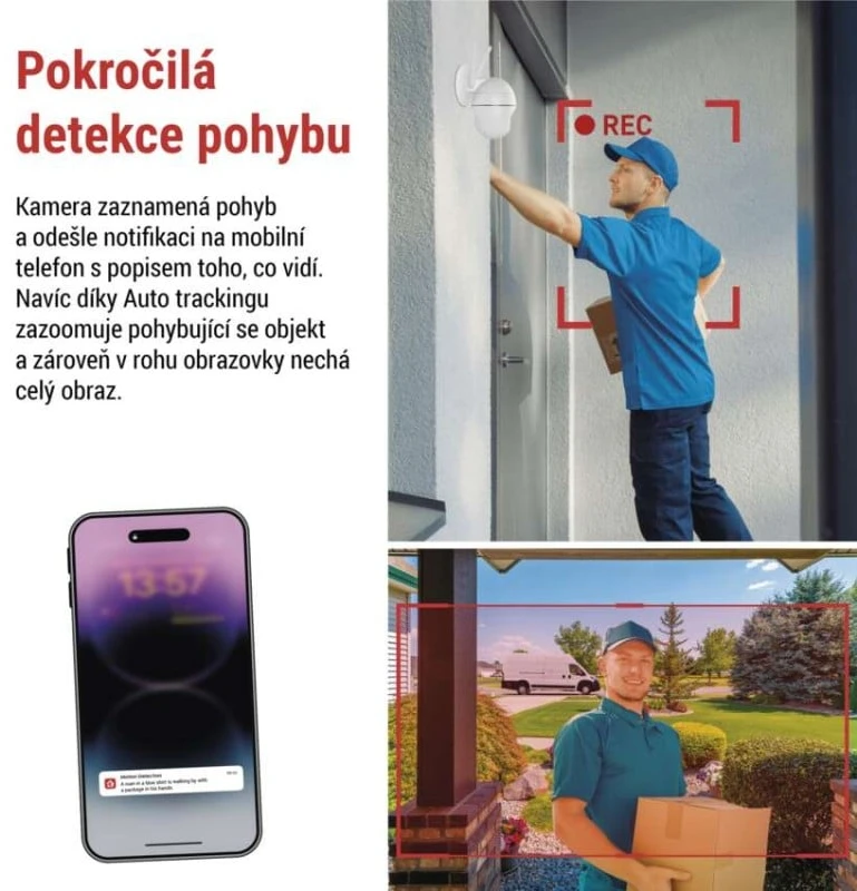 Emos lauko kamera IP-1200 WASP H4067, 5MPx, 9 200 mAh, IP44, 135°, naktinis matymas, dvipusis ryšys