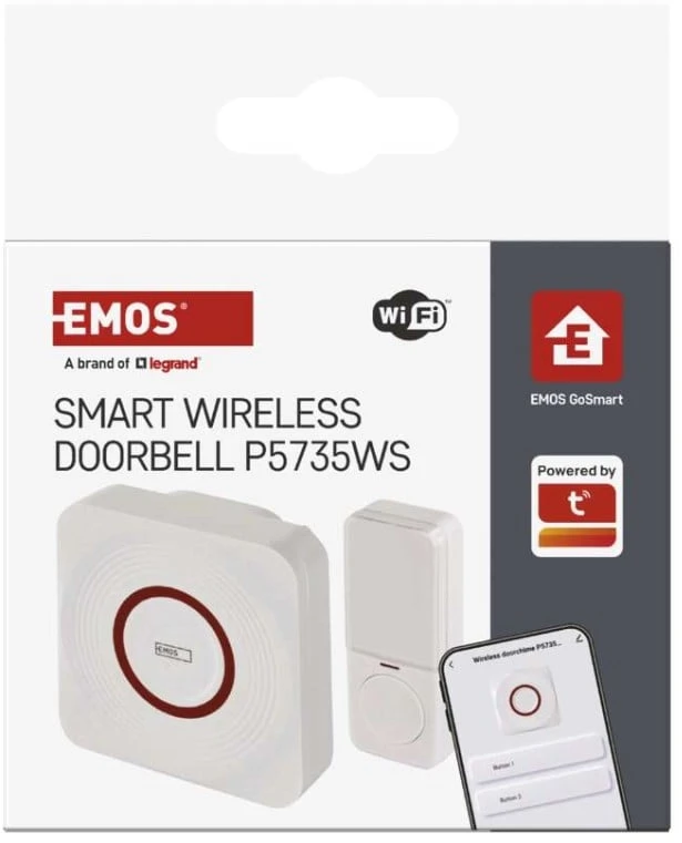 EMOS GoSmart P5735WS belaidis durų skambutis sieniniams lizdams su „Wi-Fi“