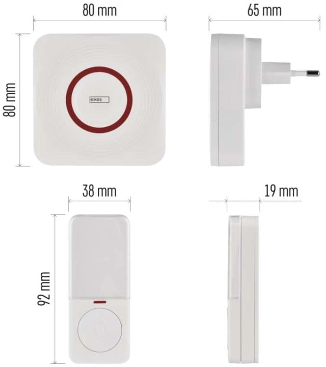 EMOS GoSmart P5735WS belaidis durų skambutis sieniniams lizdams su „Wi-Fi“