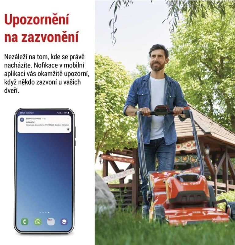 EMOS GoSmart P5735WS belaidis durų skambutis sieniniams lizdams su „Wi-Fi“