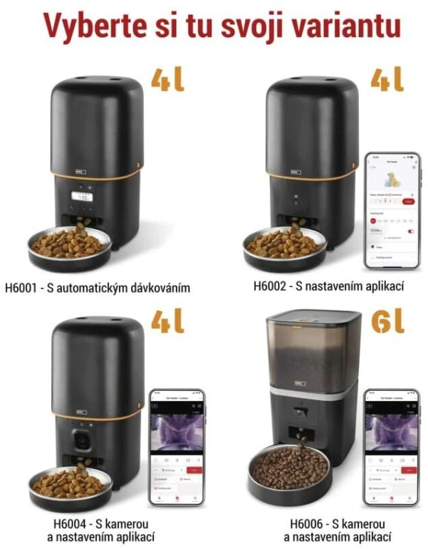 EMOS GoSmart Pet Care Automatic Feeder with Camera, 6 L, Juodas, Wi-Fi